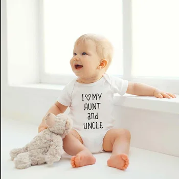 Ich Liebe Meine Tante und Onkel Baby Newborn Bodysuit Lustig Jungen Mädchen Unisex Kleidung 2022 Neue Kleinkind Infant Romper Playsuits Outfits