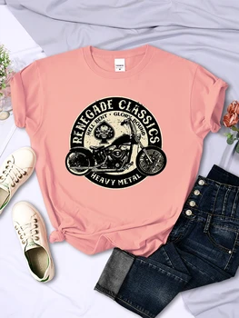 Renegade Classics Heavy-Metal-Motorrad Frauen T-Shirts Sommer Kurzarm Hip Hop Sommer Luxus Koreanische Kleidung Mode T-Shirt