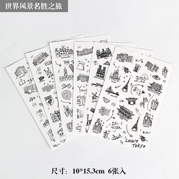 6sheets koreanische Briefpapier Dark Sticker Cute Rabbit Diy Tagebuch Flyer Dekoration Personalisierte Transparente Aufkleber Set