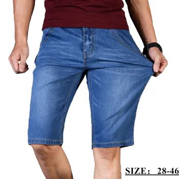 plus Größe 40 42 44 46 Sommer Dünne Neue Männer Business Jeans-Shorts Mode Casual Stretch Schlank Jeans Kurze