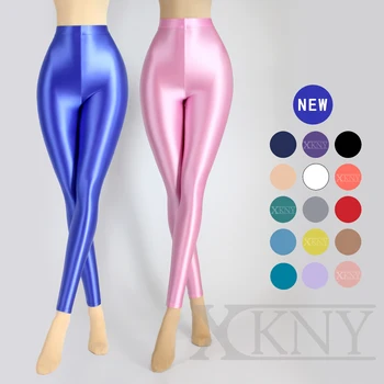 XCKNY neue Farbe S-3XL satin glossy opaque leggless Hosen sexy Strumpfhosen dünne hohe Elastizität seidig yoga schwimmen sport glänzenden Hosen
