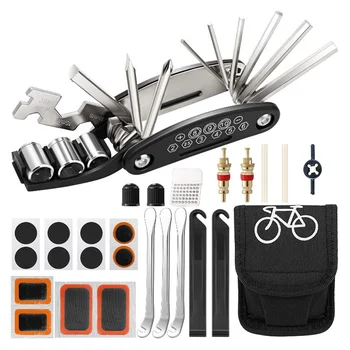 Fahrrad-Reifen-Reparatur-Werkzeug-Set, Reifen-Not-reparaturstreifen, Reparatur-Werkzeug-Set mit Pumpe und Reifen Patch Mountainbike-Reifen-Reparatur-Werkzeug-Set