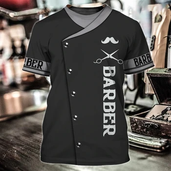 Neue Sommer-Barber Shop Männer T Shirt Tops 3D Print Personalisierte Kurze Hülse Mode Cool Punk Tees Casual Männlichen Kleidung Streetwear