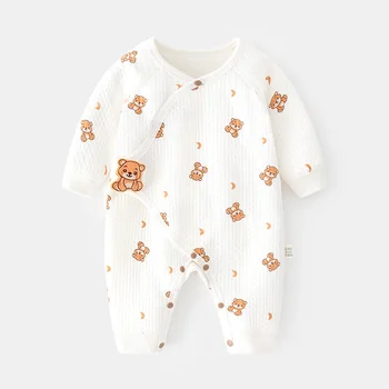Baby Kleidung 0-12 Monate 100% Baumwolle Kleidung Für Neugeborene Baby-Feste Farbe Bodys & Einteiler Herbst& Winter Overalls