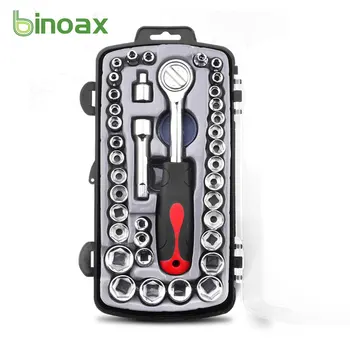 Binoax 40pcs Auto Reparatur Werkzeug Buchse Set Ratsche Spanner Kombination Hand Werkzeuge