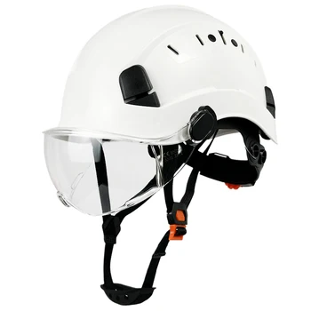 Bau Sicherheit Helm Mit Brille Visier Hohe Qualität ABS Harten Hut Licht ANSI-die Industrielle Arbeit-Kopf-Schutz-Rettung