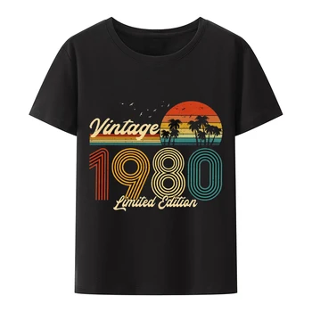Vintage 1980 Limited Edition T-Shirt Männer Frauen Drucken Tops 40 Jahre Alt 40th Geburtstag Geschenk Shirt Classic Birthday Jahr T-Shirt