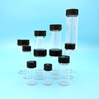 Lab 2 ml Bis 60 ml Klar Glas Probe Fläschchen Labor Reagenz Flasche Medizin für Chemische Experiment
