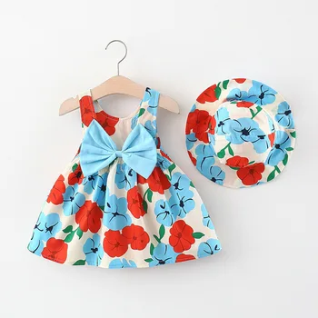 Sommer Gedruckt Baby Mädchen Prinzessin Kleid Casual Kinder Kleidung Slip Kleid Für Kinder Kleidung 1-2 Jahre Mädchen Kleider