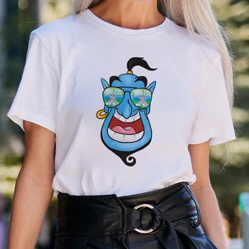 Disney Aladdin Genie Drucken Lustige Hipster Frauen T-shirt Streetwear Sommer Urban Casual Ropa Tumblr Mujer 90s Harajuku T-Shirts