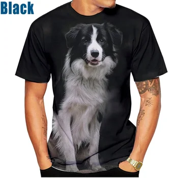 2022 Neue Mode Unisex Cute Dog 3D Druck Muster Tops Border Collie T-shirt Casual Wear Sport-T-shirt