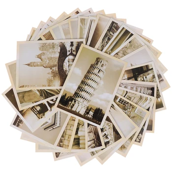 32pcs Klassische Berühmten Europa Gebäude Vintage Stil Speicher Postkarte Set Grußkarten Geschenkkarten Weihnachten Postkarten