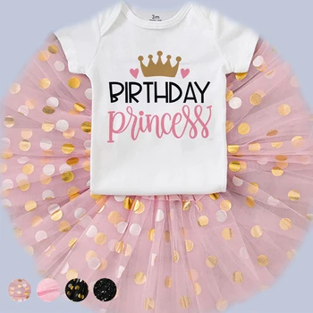 Ein Jahr 1st Geburtstag Prinzessin Kleid Baby Mädchen Sommer Kleinkind Tutu Kleid Outfits Kleinkind Mädchen Schwarz & Rosa Rock Set Kleidung