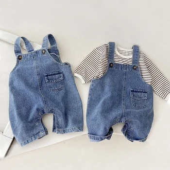 Infant Overall Kleidung Neugeborenen Baby Boy und Mädchen Striped Shirt Blue Jeans Herbst Frühling Baby Overall