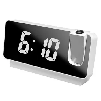 LED Digital Wecker Tisch Uhr Elektronische Desktop Uhren USB Wake Up FM Radio Zeit Projektor Für Schlafzimmer Wohnzimmer