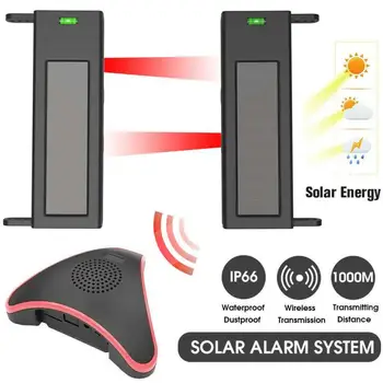 NEUE Solar Wireless Auffahrt Alarm System 400M Langen Reichweite 190 Meter Breit Sensor Palette Wasserdicht, Keine Notwendigkeit zu Ersetzen