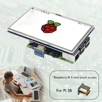 5 Zoll LCD Touch Screen Modul 800 X 480 HD-Display, HDMI-Kompatible Display Monitor Board für Raspberry Pi 4B/3B