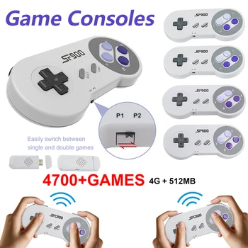 SF900 Spiel Konsole Mit 2,4 G Wireless-Empfänger Video-Game-Controller HDMI-kompatiblen Handheld Spiel Player Dual Gamepad für Genesis