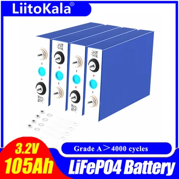 LiitoKala 3,2 V 105Ah lifepo4 Batterie 3C 300A Entladung für DIY 12V 24V Electric RV, Golf Auto, outdoor solar Energie Wiederaufladbare