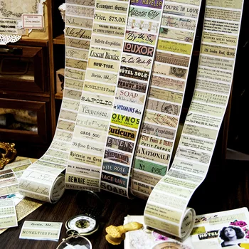 MOHAMM 1 Roll Vintage-englische Wörter-Tag Dekorative Washi Klebeband für Scrapbooking Handwerk Journaling Stationären