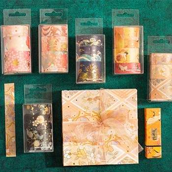 3Pcs Sakura Washi Band Set Journal Versorgt Retro Masking Tape Tagebuch Gold Folie Dekorative Klebeband Scrapbooking Washitape