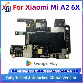 Entsperrt Original Motherboard Für Xiaomi Mi A2 6X Mainboard Globale Version Logic Board Snapdragon 660 32GB/64GB/128GB
