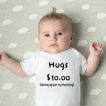 Sommer Neugeborenen Overall Schmiegt 10 Sparen für Mein Mustang Funny Infant Body Baby Jungen Mädchen Brief Drucken Spielanzug