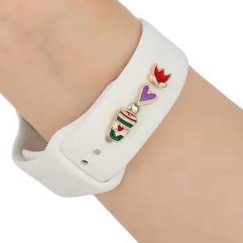 1PC Neue Armband Dekorative Charms Für Apple Uhr Band Silikon Armband Metall Bein Dekorative Nägel Für Iwatch Sport Strap