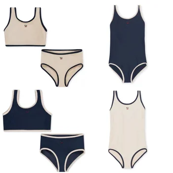 2023 Sommer Neue Dänische Mädchen Bademode Baby Swimwears Cherry Pattern Split Badeanzug Bikinis Maillot De Bain Enfant Fille Mayo