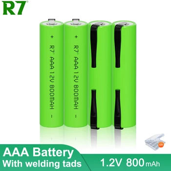 R7 1,2 V 800mah NI-MH AAA Wiederaufladbare aaa Batterie Mit Schweißen Tabs Für Elektrische Rasierer Zahnbürste Spielzeug Uhr Fernbedienung