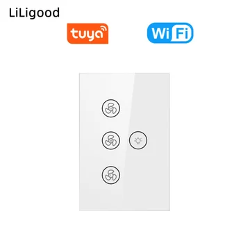 Liligood Tuya Smart WiFi Fan Licht Schalter Lampe tmall genie Smart Leben APP Funktioniert Mit Amazon Alexa Google Homeremote control