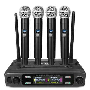 Drahtlose Karaoke Mikrofon Professionelle UHF Cordless Dynamische Mic mit Wiederaufladbare Empfänger für Stimme Verstärker PA-System-Partei