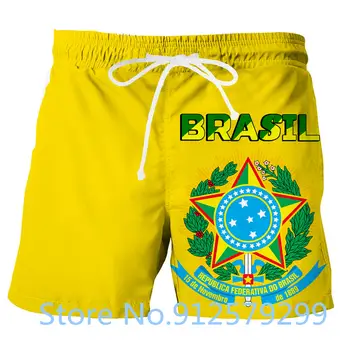 Brasil Flag Herren Bekleidung 2022 Sommer 3D Gedruckt Brasilien-Muster Casual Schwimmen Strand Beach Short