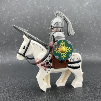 MOC römischen Soldaten Lancer Archer Mittelalterlichen Rohan Knight Action Mit Pferd Gebäude Block Kinder Spielzeug Sitzen Zu Fahrt Militärische Kräfte