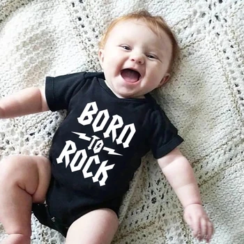 Born To Rock Neugeborenen Baby Kurzarm Baumwolle Baby Body Cute Baby Boy Kleidung Overall Infant Outfit Baby Body Rock