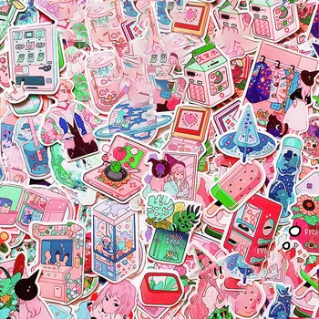 Japanische Mädchen Herz-Sweet-Food-Illustration-Abbildung, Aufkleber DIY Scrapbookbook Album Tagebuch Handwerk, Schreibwaren, Dekorative Sticke