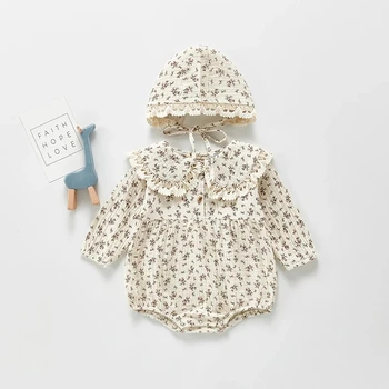 Baby Kleidung Kleinkind Mädchen Strampler Große Kragen Baby Mädchen Floral Anzug Infant One Piece