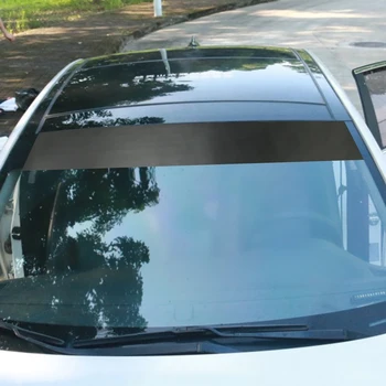 Auto Black Sun Strip Universal Auto Front View Matte Sonnenschirm Windschutzscheibe Sunstrip Sticker Aufkleber 130x20cm Auto Auto Zubehör