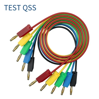 QSS-5PCS 2MM Stapelbar Gold Überzogene Banana Stecker Test Blei Jumper Draht, Elektrische Test Kabel Linie 5 Farben F. 70001