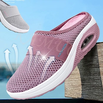 Frauen-Keil-Breathable Hausschuhe 2023 Sommer Anti-Rutsch-Premium-Sandalen Vintage Casual Weibliche Plattform Schuhe Plus Größe 43 Folien