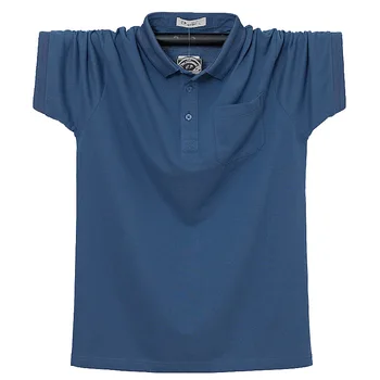Herren Polo-Shirt Sommer Herren Tasche Solid Polo Shirts Baumwolle Shirt, 6XL Plus Size Casual Atmungsaktive Herren Outdoor-Bekleidung Tops Tees