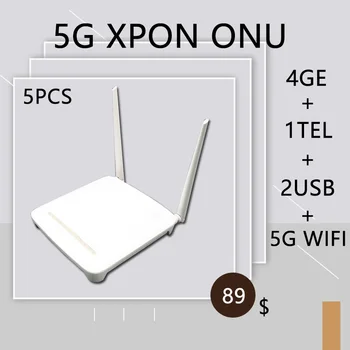 5pcs F670L 5G XPON ONU GPON/EPON ONT Router 4GE+1TEL+2USB mit Dual Band 5G Wifi Zweite Hand Ohne Power Kostenloser Versand