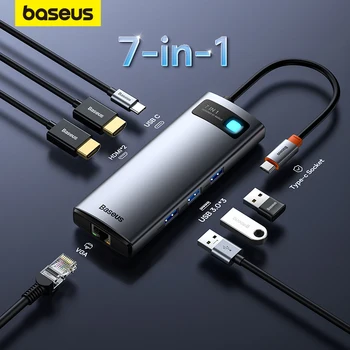 Baseus USB C HUB zu HDMI-kompatible VGA USB 3.0 Adapter 9/11 in 1 USB Typ C HUB Dock für MacBook Pro Air PD RJ45 SD Kartenleser