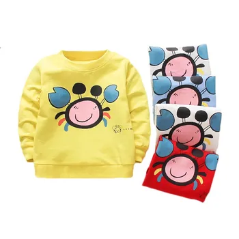 Frühling Herbst Baumwolle Baby Jungen T shirt Cartoon Lange Ärmeln T-shirts Für Mädchen O-Ausschnitt, Baby-Kleidung Top-2021 New Toddler Tees