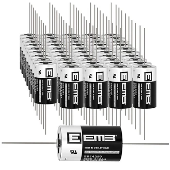 EEMB ER14250 3,6 V 1/2 AA-Batterie mit AX-Pin Lithium-Batterie 14250 1200mAh Batterien für Wasser/Gas Meter Alarm Fenster Sensor