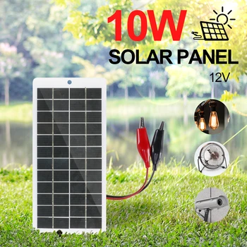 25x12cm 10W Solar Panel Tragbare 12V Kleine Solar-Platte Zellen Hohe Conversion für 9-12V Batterie Outdoor Lampe Pumpe Überwachen