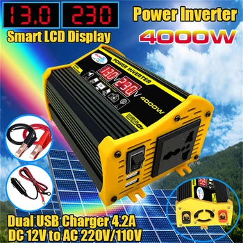 4000W Auto Power Inverter Konverter DC 12V zu AC 220V 110V Dual USB Spannung Transformator LED Digital Display Auto Inverter für Auto
