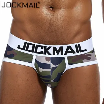 JOCKMAIL Marke Sexy Unterwäsche Männer Camouflage gedruckt Eis Seide Slip Männer Höschen calzoncillos hombre slip Homosexuell Unterwäsche Penis