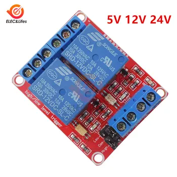 Dual-Kanal 5V 12V 24V Relais Modul Board Schild Mit Optokoppler Unterstützung High und Low-Level-Trigger Relais Für Arduino