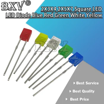 100PCS 2X5X7 2X3X4 Platz LED-234 257 Neue Licht Emittierende Diode Blau Rot Grün Weiß Gelb Elektronische DIY KIT